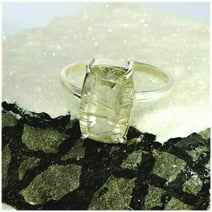 925 Sterling Silver Golden Rutile Cut Stone Ring Fine Rings Gemstones