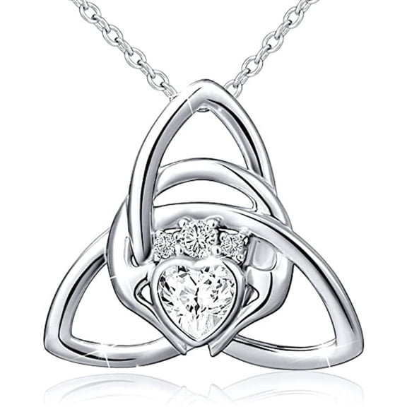 925 Sterling Silver Good Luck Irish Jewelry Celtic Knot Pendant Necklace for Women Birthday Graduation Gift