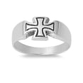 thumbnail image 1 of 925 Sterling Silver Gothic Balanced Cross Ring Size 10, 1 of 2