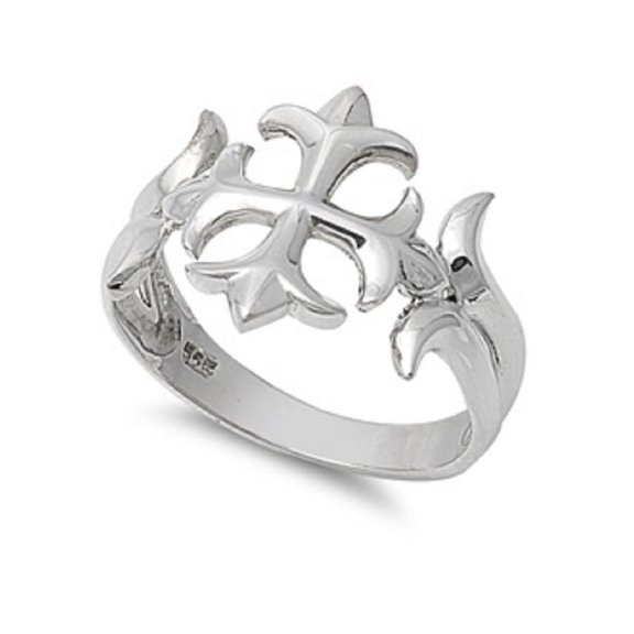 925 Sterling Silver Gothic Cross Ring Size 8