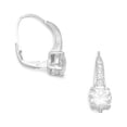 thumbnail image 1 of .925 Sterling Silver Graduated CZ Lever Back Women's Earrings, 1 of 1