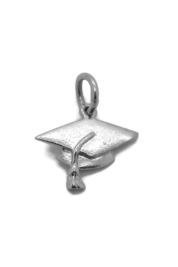 .925 Sterling Silver Graduation Cap Charm Pendant