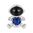 thumbnail image 1 of 925 Sterling Silver Great Astronaut Embraces Heart Gemstone Charm for Bracelet Charms Bangle Pendant Jewelry, 1 of 5
