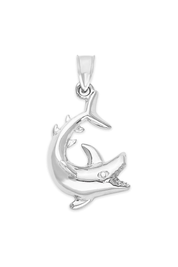 925 Sterling Silver Great White Shark Pendant - Spirit Animal Jewelry, Ocean Gifts for Women