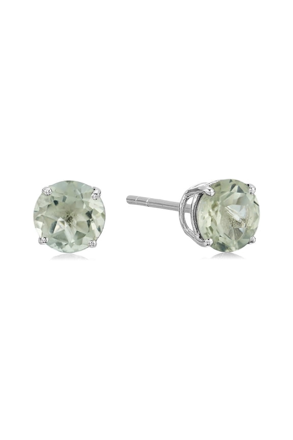 925 Sterling Silver Green Amethyst Earring