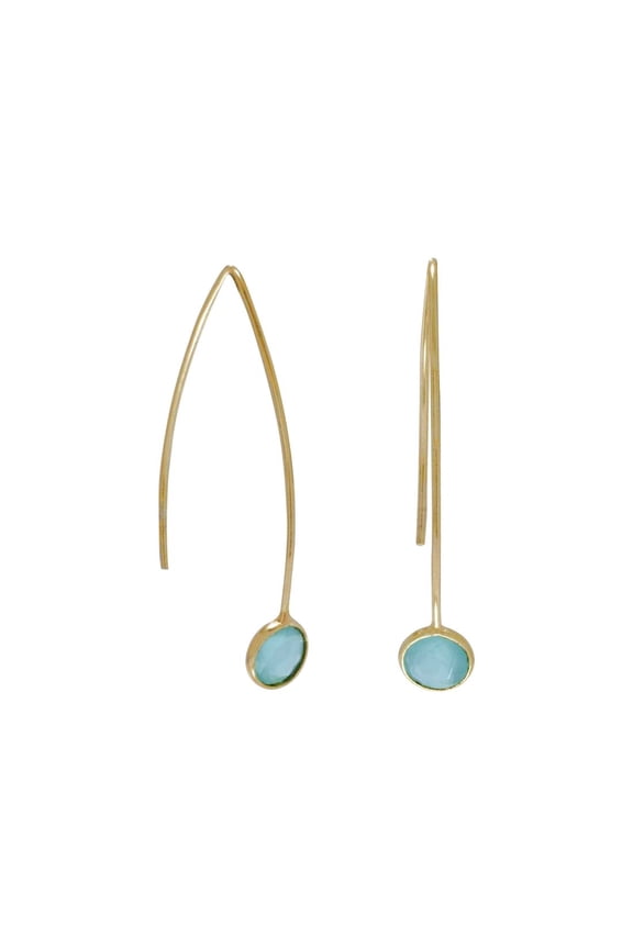 925 Sterling Silver Green Hydro Glass Wire Earrings Bright Bold.14k Gld Plated Curved Threader Fixed 6m Stud Earring for