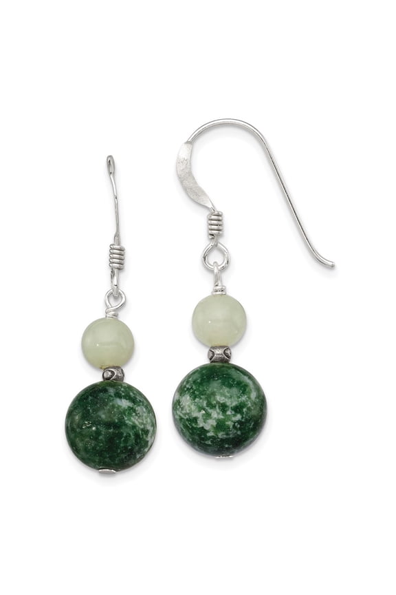 925 Sterling Silver Green Moss Agate and Green Quartz Earrings Fine Jewelry For Women Gifts For Her