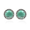 thumbnail image 1 of 925 Sterling Silver Green New Lander, White CZ Earring, 1 of 1