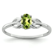 ICE CARATS 925 Sterling Silver Green Peridot Band Ring Size 10.00 Birthstone August Gemstone Fine Jewelry For Women Gifts For Her