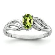 ICE CARATS 925 Sterling Silver Green Peridot Band Ring Size 8.00 Birthstone August Gemstone Fine Jewelry For Women Gifts For Her