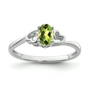 ICE CARATS 925 Sterling Silver Green Peridot Band Ring Size 9.00 Birthstone August Gemstone Fine Jewelry For Women Gifts For Her