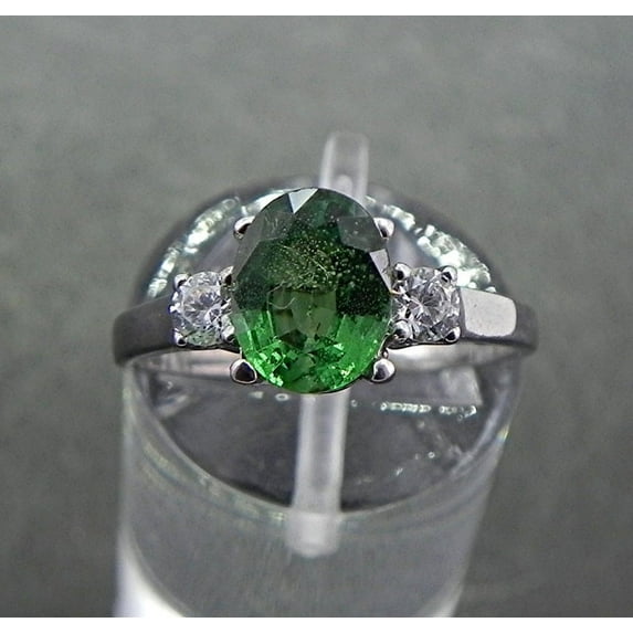 925 Sterling Silver Green Tsavorite Garnet Ring Woman Engagement Ring Birthstone Gift Ring