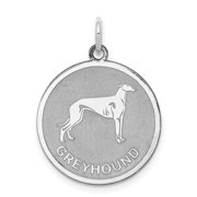 925 Sterling Silver Greyhound Disc Charm Pendant