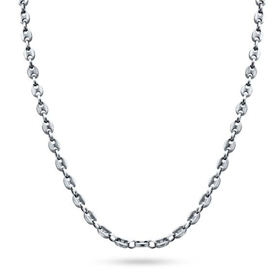 925 Sterling Silver Gun Metal Plated Marina 040 4.3mm Chain Made in Italy 20" Jewelry Female Unisex