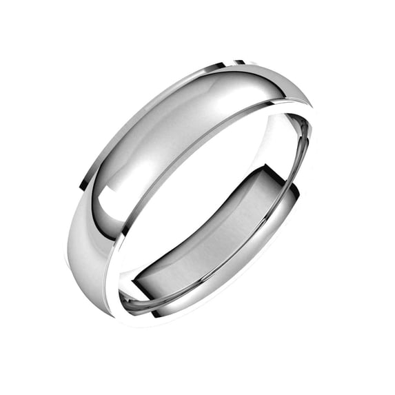 925 Sterling Silver Half Round Edge 5mm Comfort-fit Comfort-Fit Edge Band Size 11 Ring for Women and Men