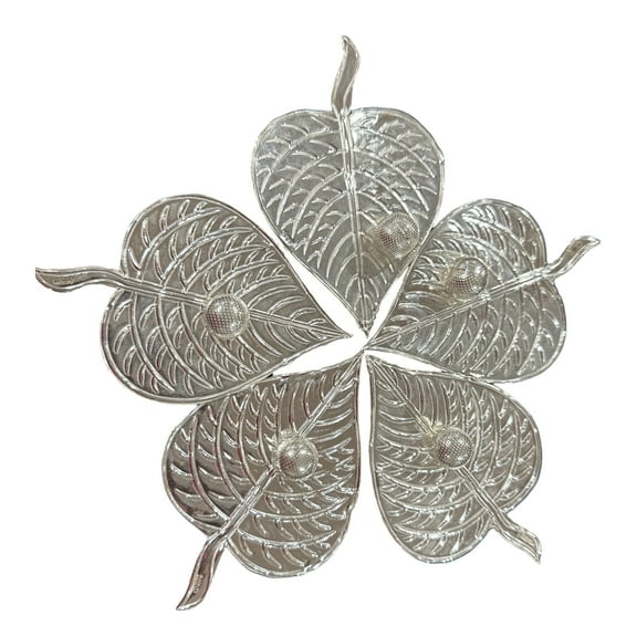 925 Sterling Silver Hallmarked Betel Leaf & Nut (Pack of 5 Paan & 5 Supari) Set