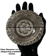 925 Sterling Silver Hallmarked Designer SMALL Puja Plate - Style#04 Plate Diameter & Weight Design Varies by Size 4.5" Plate Dia=4.5 inch Wt=30 grams
