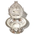 thumbnail image 1 of 925 Sterling Silver Hallmarked Handcrafted Lakshmi / Kamakshi Deepak (Diya) Height & Weight: Diya Small (Ht =2.5 inch, Wt =22.0 grams), 1 of 1