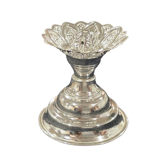 925 Sterling Silver Hallmarked Incense Stick Holder / Agarbatti Stand - Style#01 Incense Stick Holder (Ht /Wt): Holder Small (Ht =1.5 inch, Wt =12 grams / Pc)