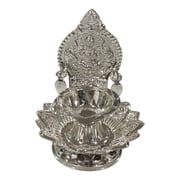 925 Sterling Silver Hallmarked Lotus Kamakshi Deepak Diya Diya Height & Weight 3.0" Diya Ht =3.0 inch Wt =25 grams