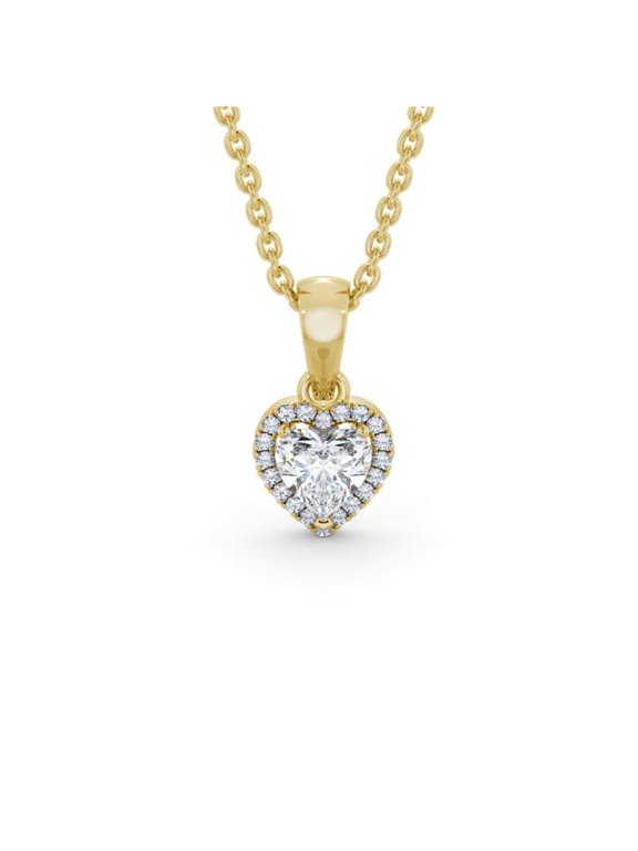 925 Sterling Silver Halo Heart Solitaire Pendant