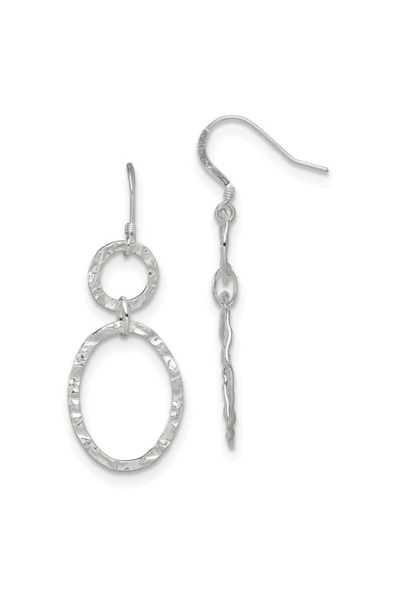 925 Sterling Silver Hammered Dangle Earrings