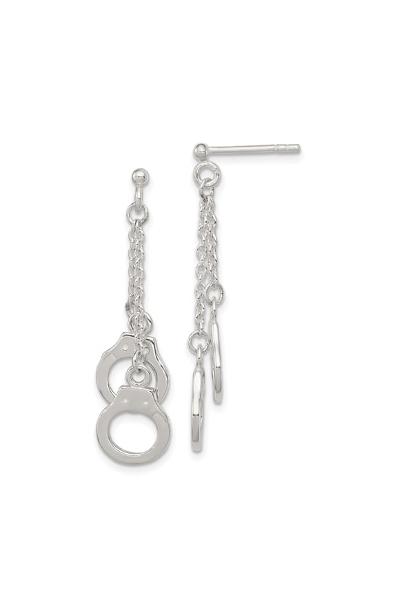 925 Sterling Silver Hand Cuff Dangle Post Earrings