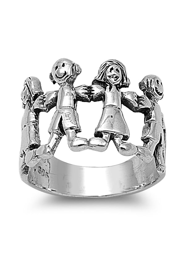 925 Sterling Silver Hand in Hand Unity Ring Size 10