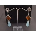 thumbnail image 1 of 925 Sterling Silver Handmade Chalcedony & Spessartite Gemstone Women Dangle Earrings For Festival Gift, 1 of 1