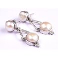 thumbnail image 1 of 925 Sterling Silver Handmade Pearl Gemstone Women Dangle Earrings For Festival Gift, 1 of 1