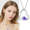 thumbnail image 1 of 925 Sterling Silver Heart Birthstone Necklace for Women - Diamond Pendant Necklace, Elegant Jewelry Gift for Mom, Wife, Girlfriend, Valentine's Day, Anniversary, Birthday, Christmas, Graduation, 1 of 6