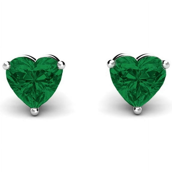 A&M 925 Sterling Silver 6mm Heart Birthstone Stud Earrings, Push Back, Adult Unisex