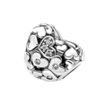thumbnail image 1 of 925 Sterling Silver Heart Cluster Charm Bead for Bracelet Charms Bangle Pendant Jewelry, 1 of 4
