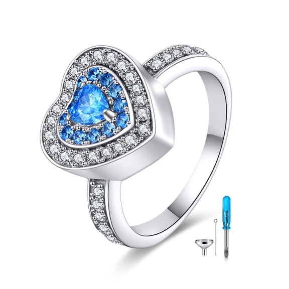 925 Sterling Silver Heart Cremation Ring for Ashes Urn Rings for Ashes Rings Memorial Jewelry for women