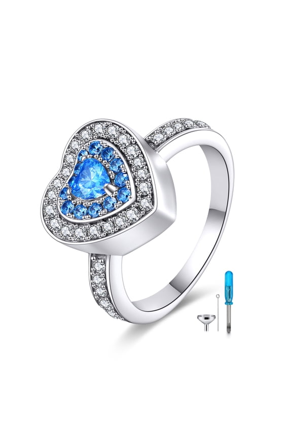 925 Sterling Silver Heart Cremation Ring for Ashes Urn Rings for Ashes Rings Memorial Jewelry for women
