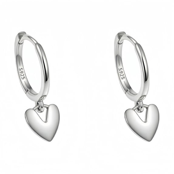 925 Sterling Silver Heart Dangle Earrings for Women,Silver Leverback Earrings Hypoallergenic Love Heart Dangle Drop Earrings for Jewelry Gifts