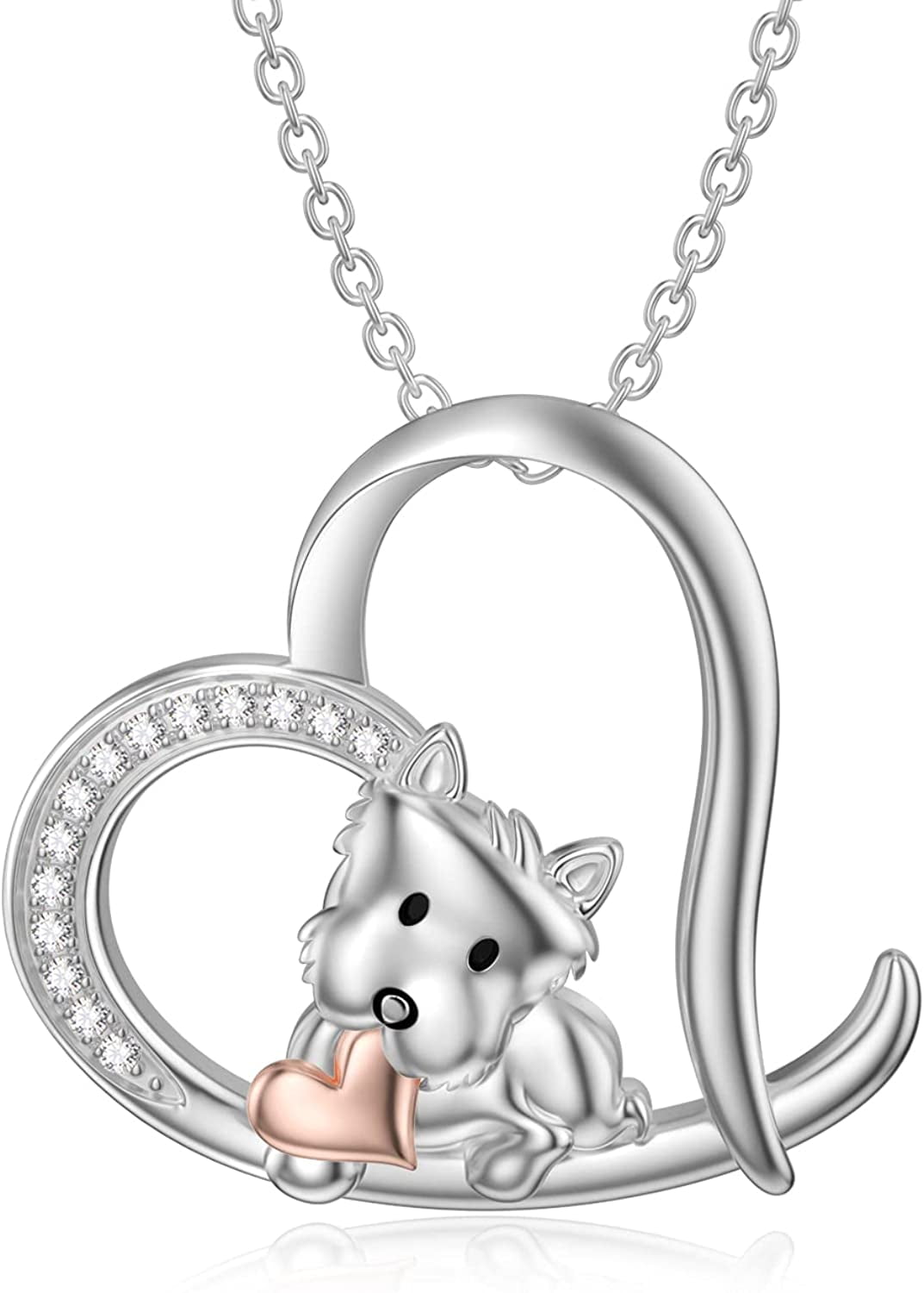 Papillon necklace sterling silver dog breeds pendant w/Heart - Love Pet  Jewelry Italian chain Women Best Cute Gift Personalized Toy Spaniel