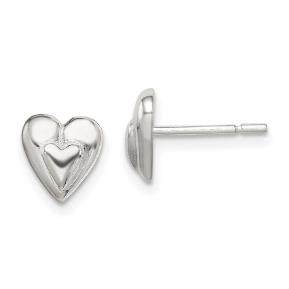 925 Sterling Silver Heart Earring