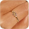 thumbnail image 1 of 925 Sterling Silver Heart Infinity Knot Rings for Women Mother Daughter Friendship Ring 14K Gold Plated CZ Promise Rings for Her Jewelry Birthday Graduation Gifts, 1 of 6