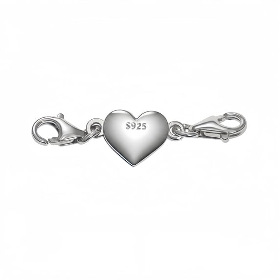 925 Sterling Silver Heart Jewelry Clasps Necklace Clasps and Closures,Sterling Silver Double Bracelet Necklace Bracelet Lobster Clasp