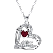 Mother's Day Gifts for Women, Sterling Silver I Love You Mom Necklace Heart Jewelry Gifts for Mama, Gifts for Her, Mother's Gifts
