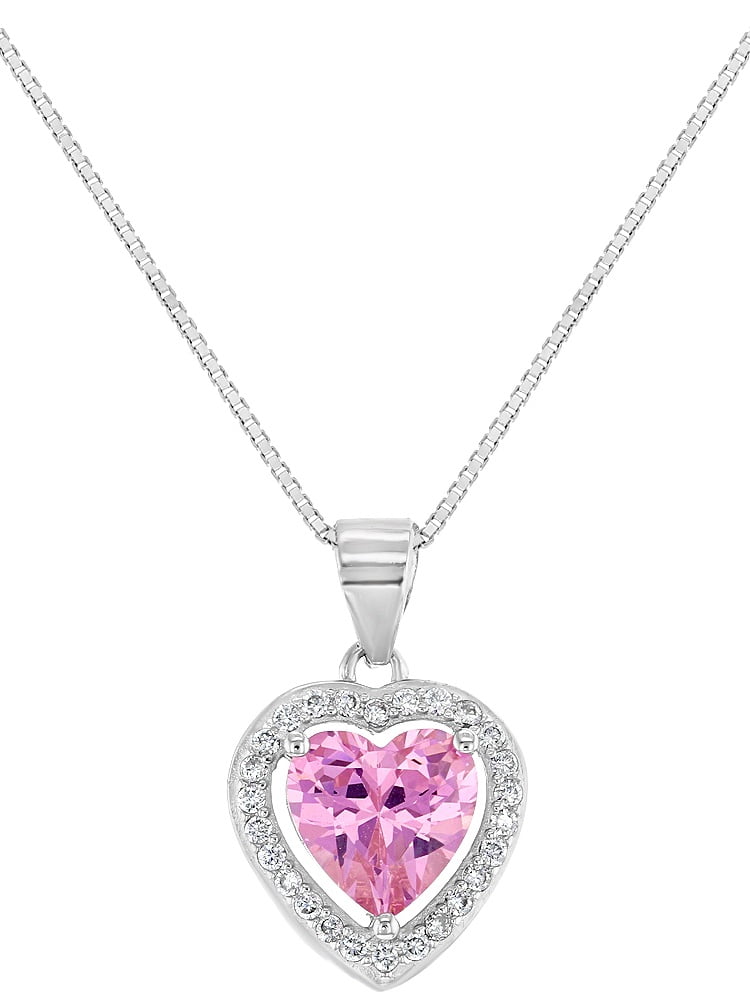 STORUP Birthday Gifts for Girls Necklace, S925 Sterling Silver Pendant CZ Heart Necklace for 5th 6th 7th 8th 9th 10th 11th 12th 13th 14th 15th 16th