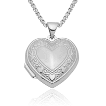925 Sterling Silver Heart Personalized Photo Locket Necklace Picture Pendant Charm