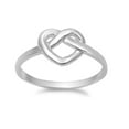 thumbnail image 1 of 925 Sterling Silver Heart Promise Bind Knot Ring Size 9, 1 of 3