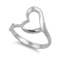 thumbnail image 1 of 925 Sterling Silver Heart Ring Size 8, 1 of 2