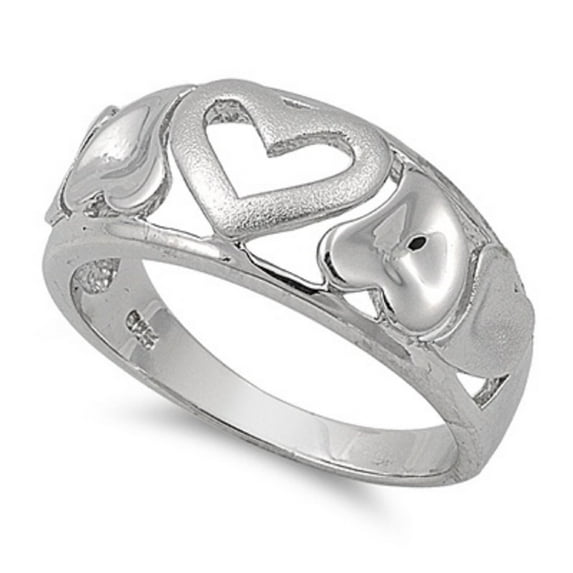 925 Sterling Silver Heart Ring Size 9