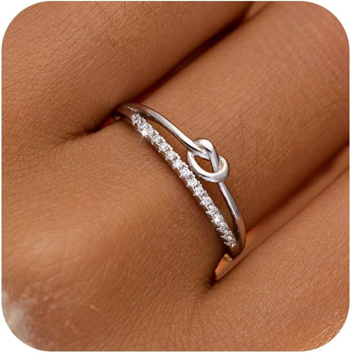 925 Sterling Silver Heart Rings for Women Mother Daughter