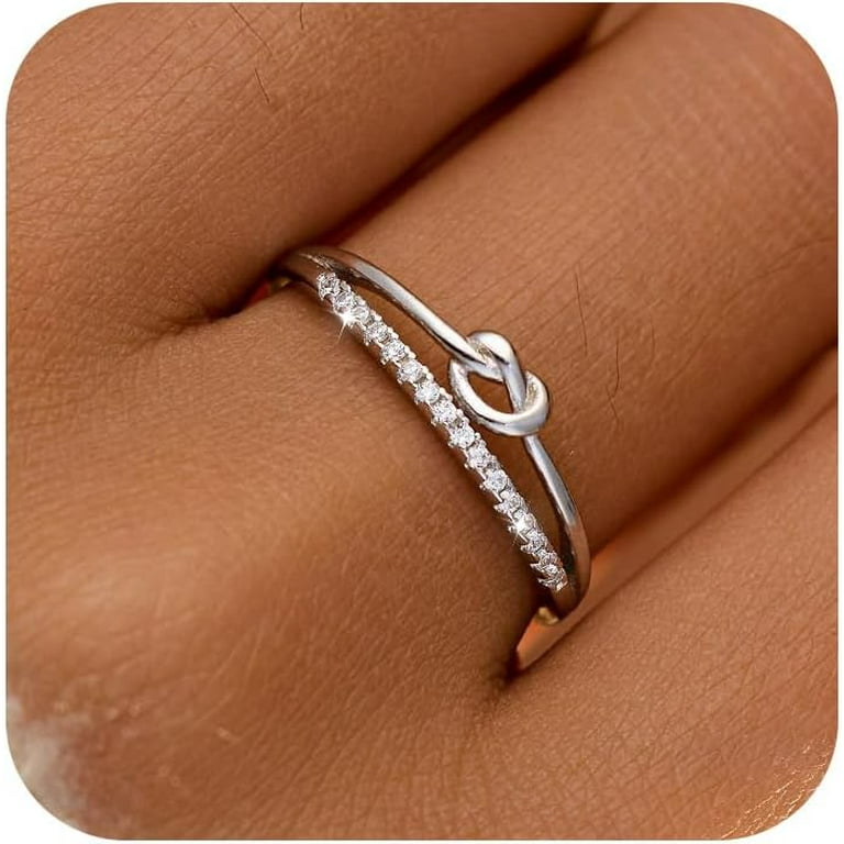 925 Sterling Silver Heart Rings for Women Mother Daughter