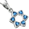 thumbnail image 1 of 925 Sterling Silver Heart Shaped CZ Star of David Pendant Necklace Blue CZ, 1 of 2
