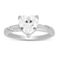 thumbnail image 1 of 925 Sterling Silver Heart-cut Diamond CZ Ring, 1 of 7